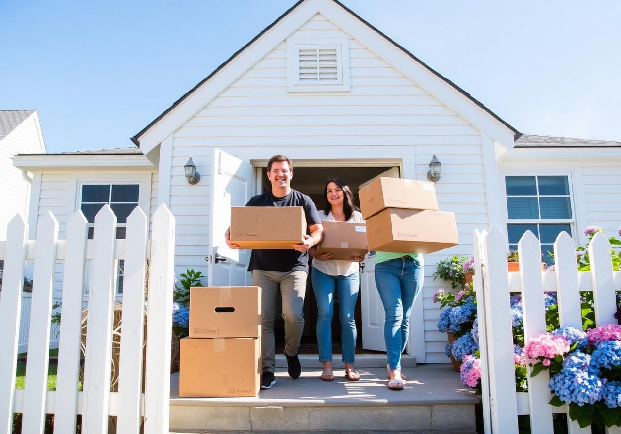 Family moving into a Southern Maine coastal home